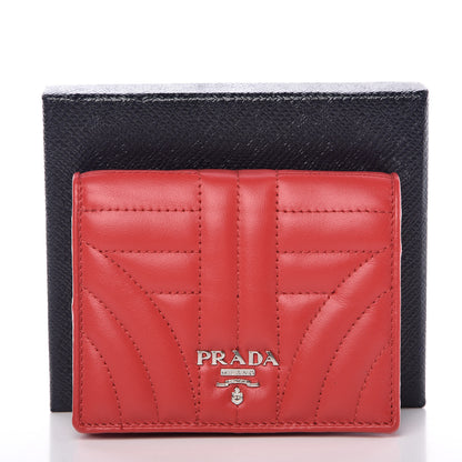 Prada Soft Calfskin Impunture Diagramme Wallet Red 8 of 8