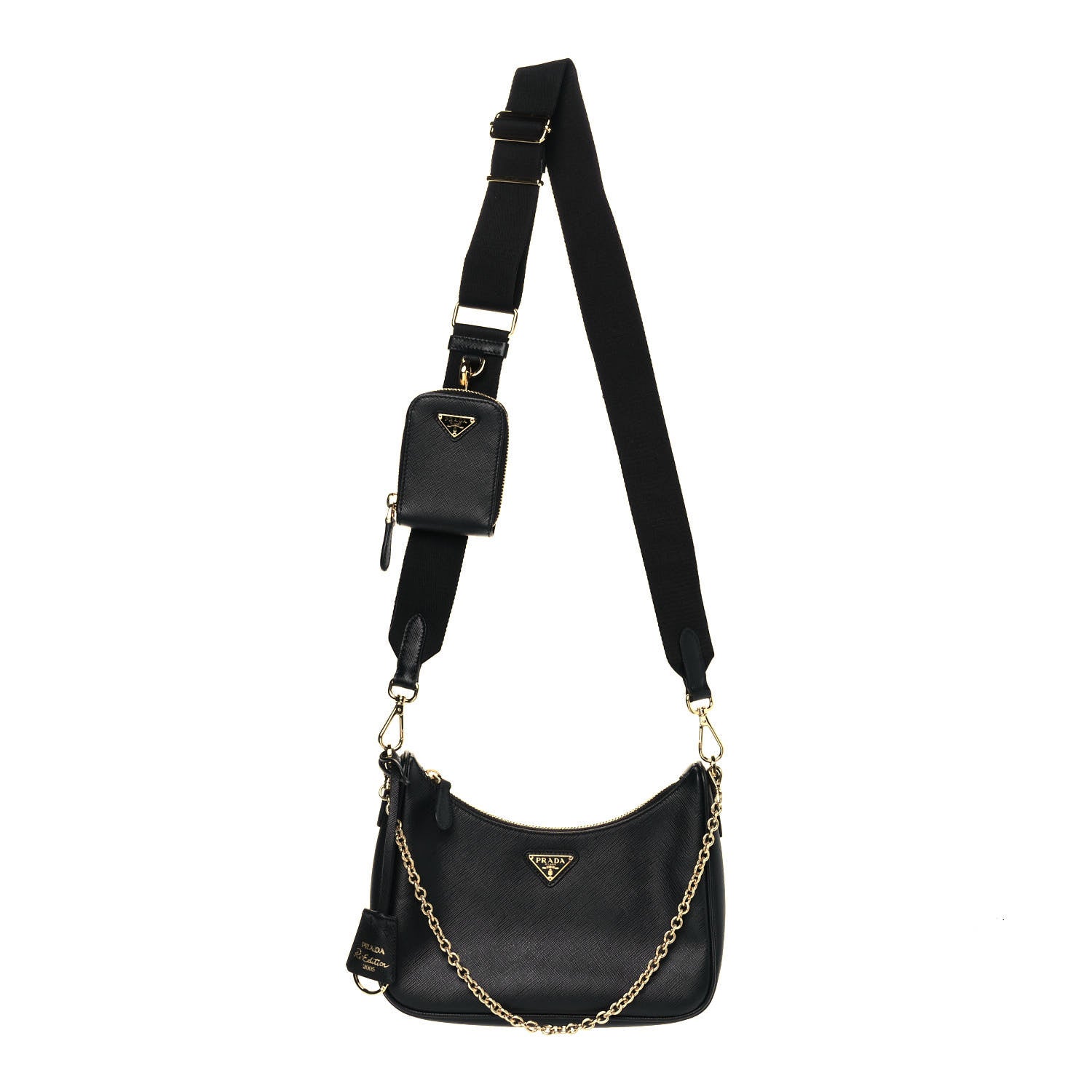 Prada Saffiano Lux Re-Edition 2005 Shoulder Bag Black 1 of 12