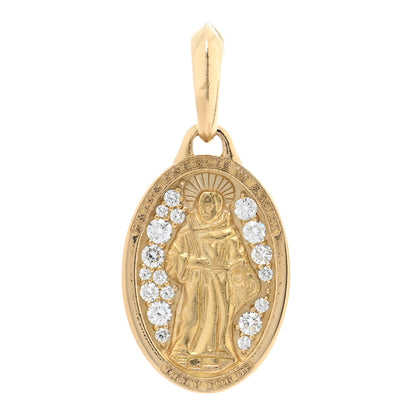 David Yurman 18K Yellow Gold Diamond St. Francis Amulet Pendant 1 of 3