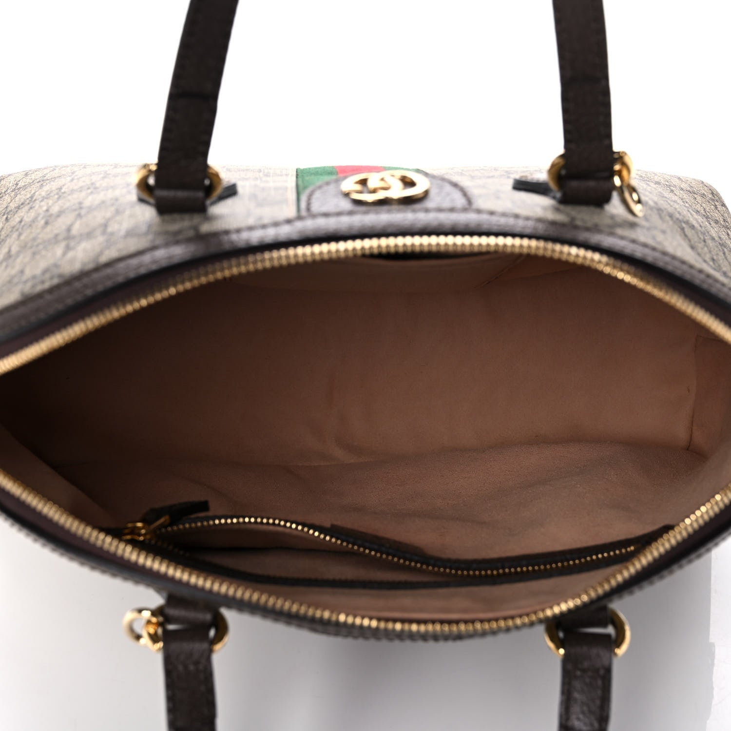 Gucci GG Supreme Monogram Web Medium Ophidia Top Handle Dome Bag Brown 5 of 11
