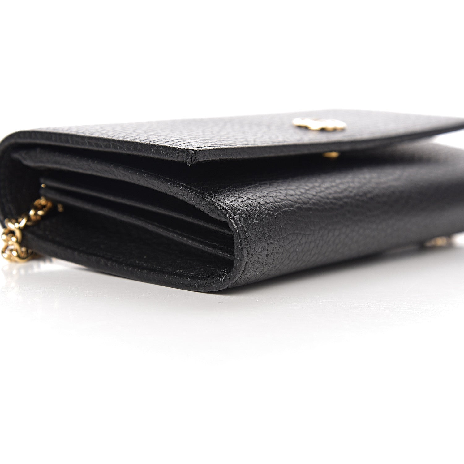 Gucci Calfskin Petite GG Marmont Wallet Chain Bag Black 7 of 10