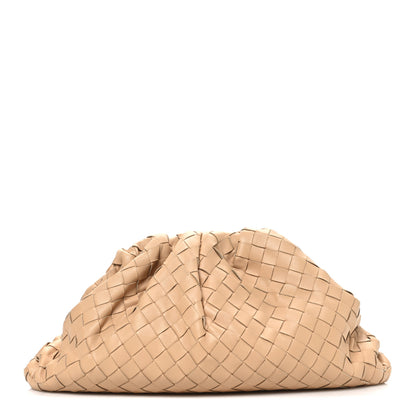 Bottega Veneta Nappa Maxi Intrecciato The Pouch Oversized Clutch Almond 1 of 11