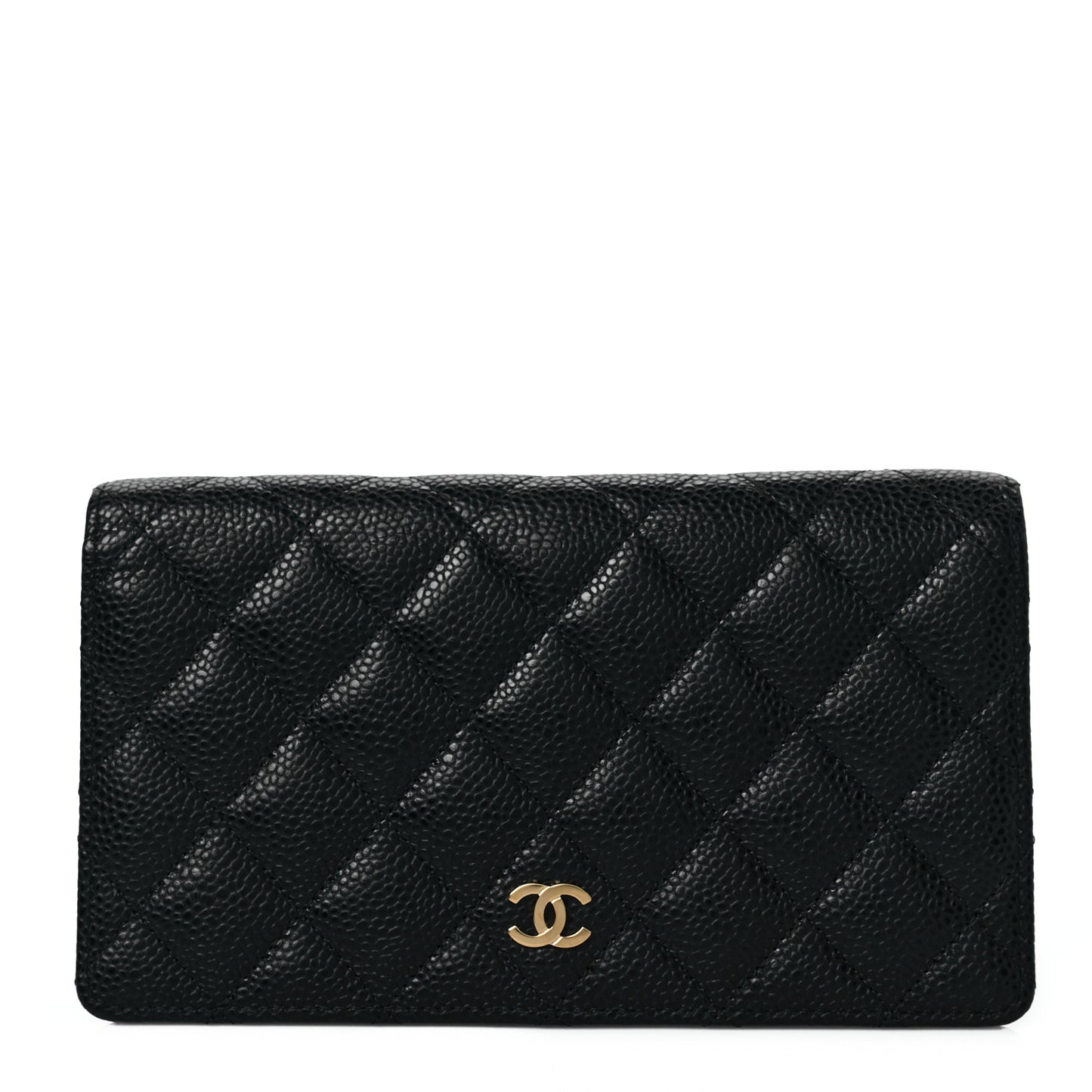 Caviar Quilted Yen Wallet Black