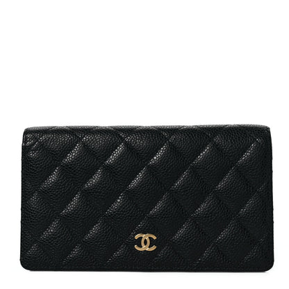 Chanel Caviar Quilted Yen Wallet Black 1 of 9