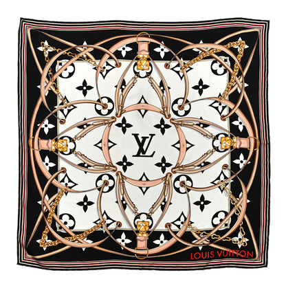 Louis Vuitton Silk Monogram Ultimate Square 90 Scarf Black 1 of 3