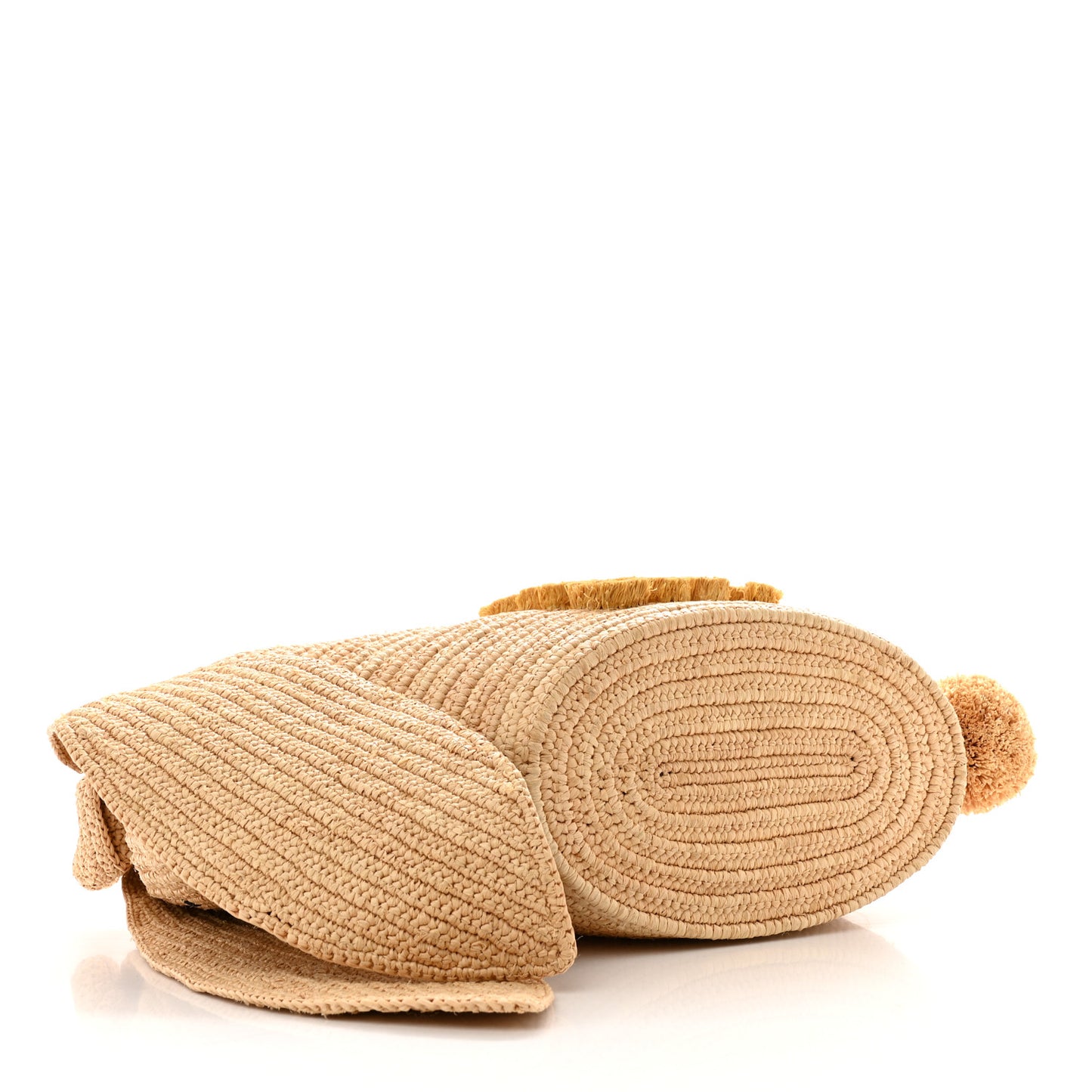 Raffia Small Bunny Basket Tote Bag Natural