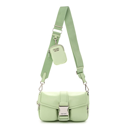 Prada Nappa Re-Nylon Double Pocket Buckle Shoulder Bag Acqua 1 of 12