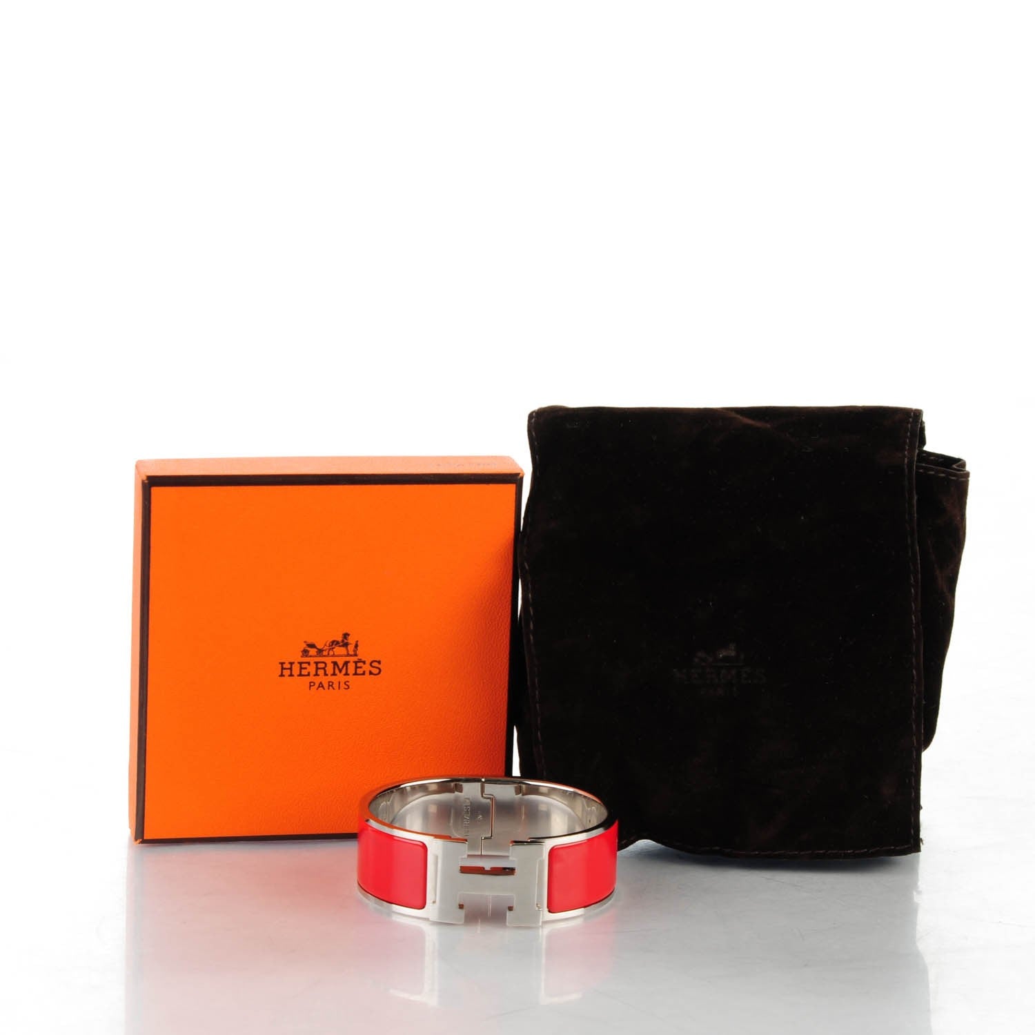 Hermes Enamel Wide Clic Clac H Bracelet PM Rouge Vif 5 of 5