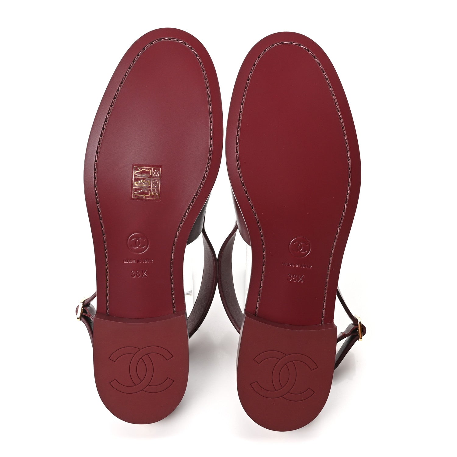 Chanel Calfskin Crystal Slingback Loafers 38.5 Dark Burgundy 6 of 10