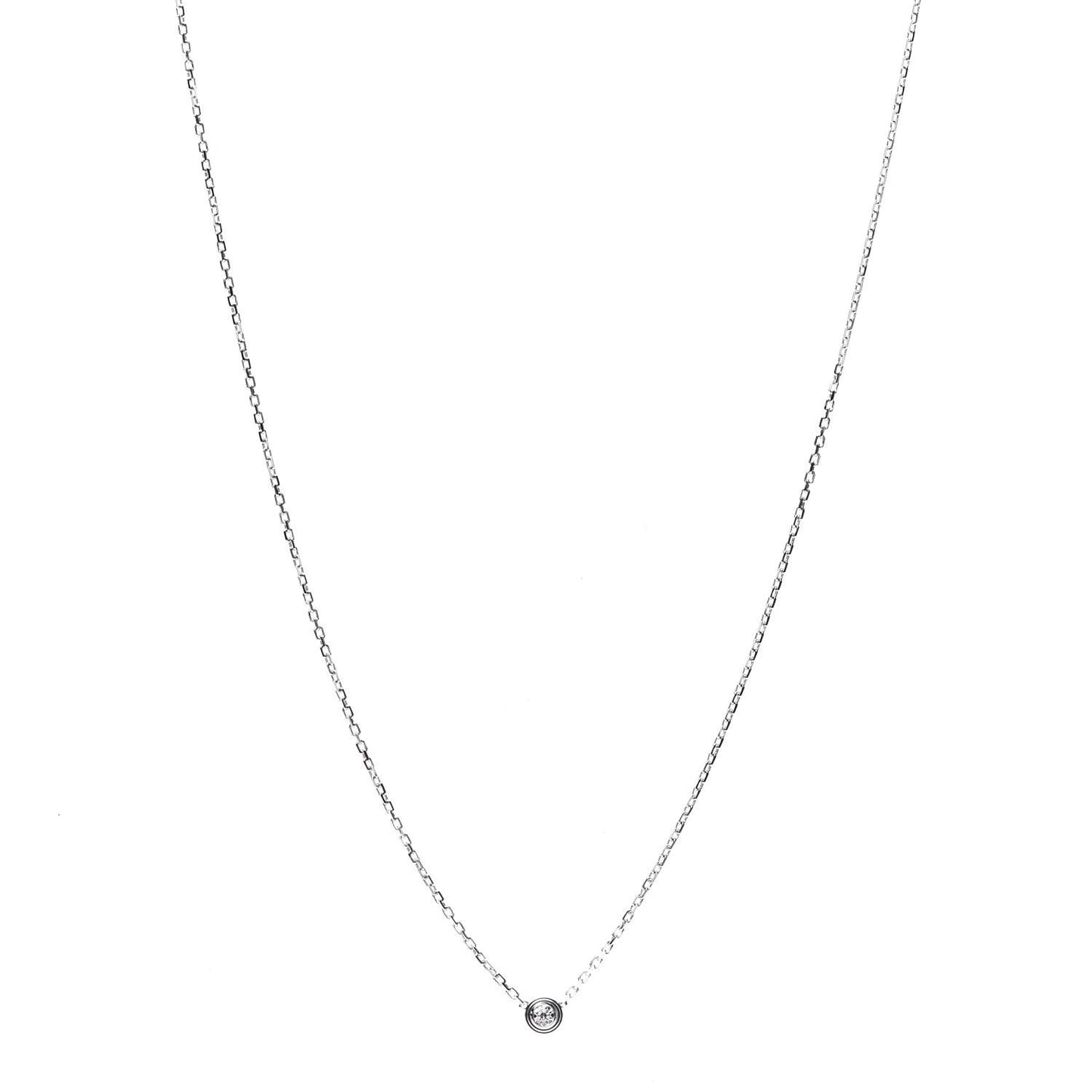 18K White Gold Diamond XS D'Amour Pendant Necklace