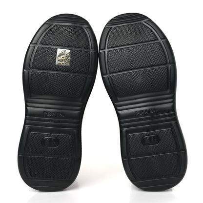 Prada Soft Mellow Rubber Triangle Logo Embossed Womens 25mm Booties 37 Black 5 of 9