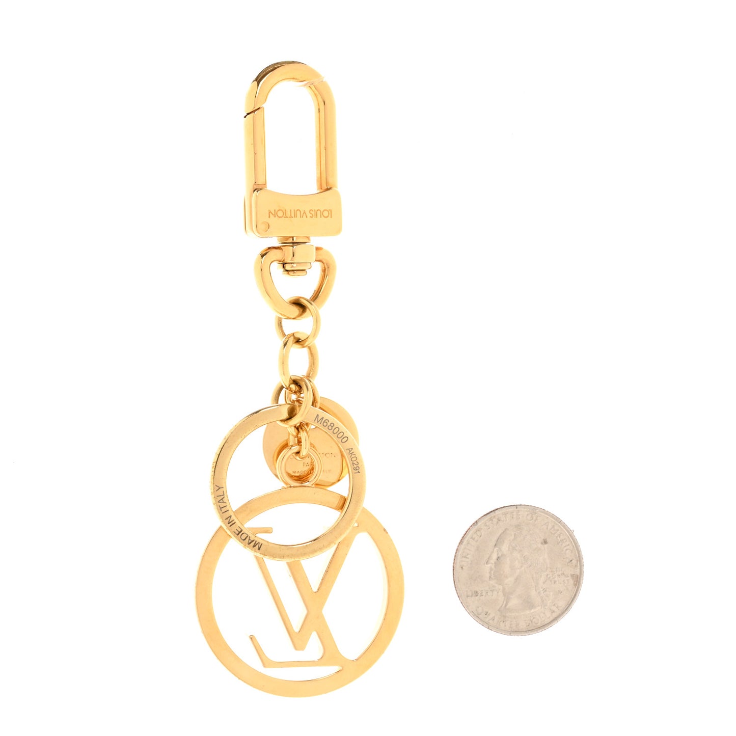 LV Circle Bag Charm Key Holder Gold