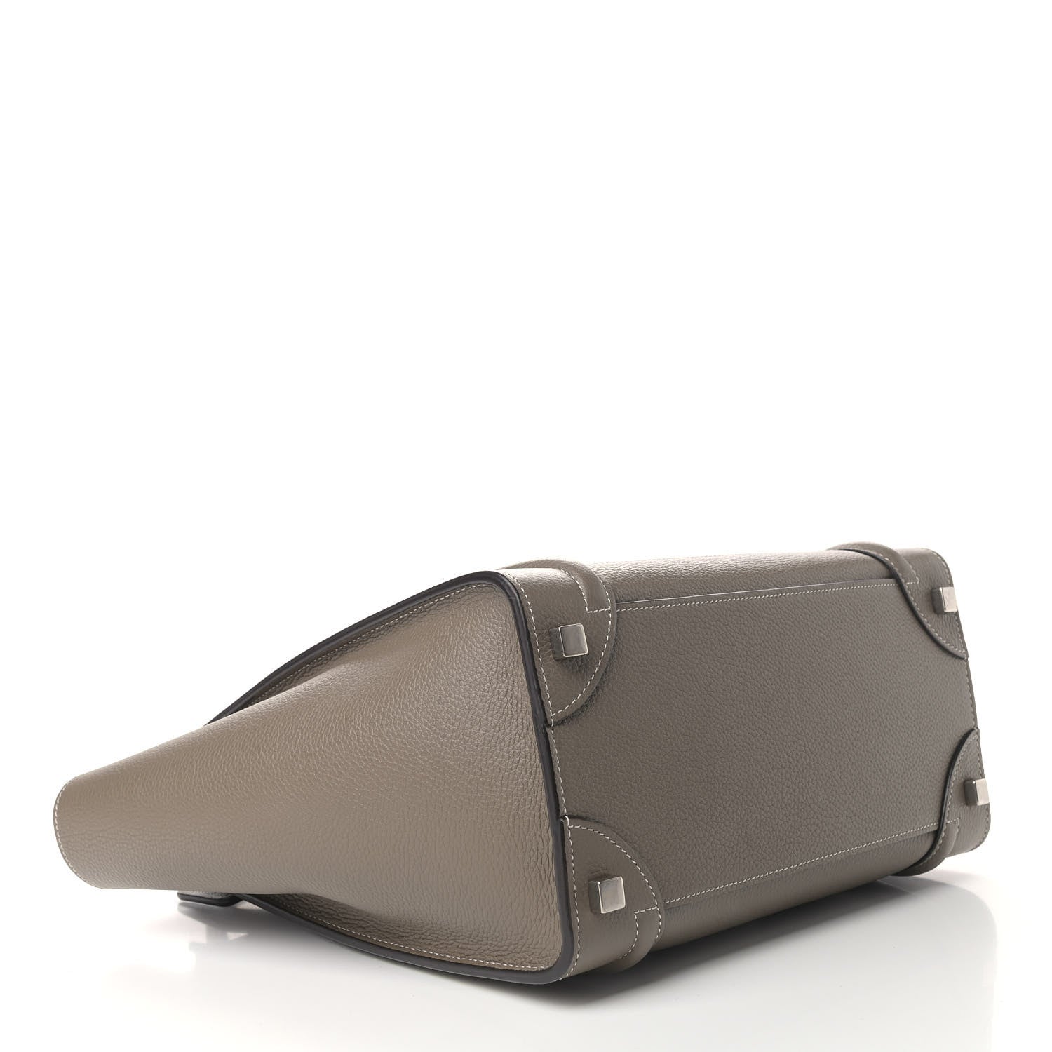 Celine Drummed Calfskin Micro Luggage Souris 3 of 4