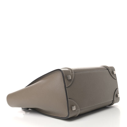 Celine Drummed Calfskin Micro Luggage Souris 3 of 4