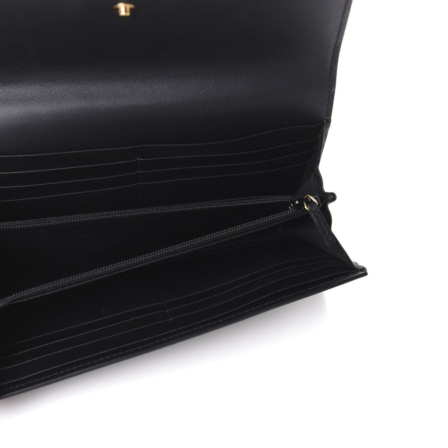 Calfskin GG Supreme Monogram Continental Wallet Black