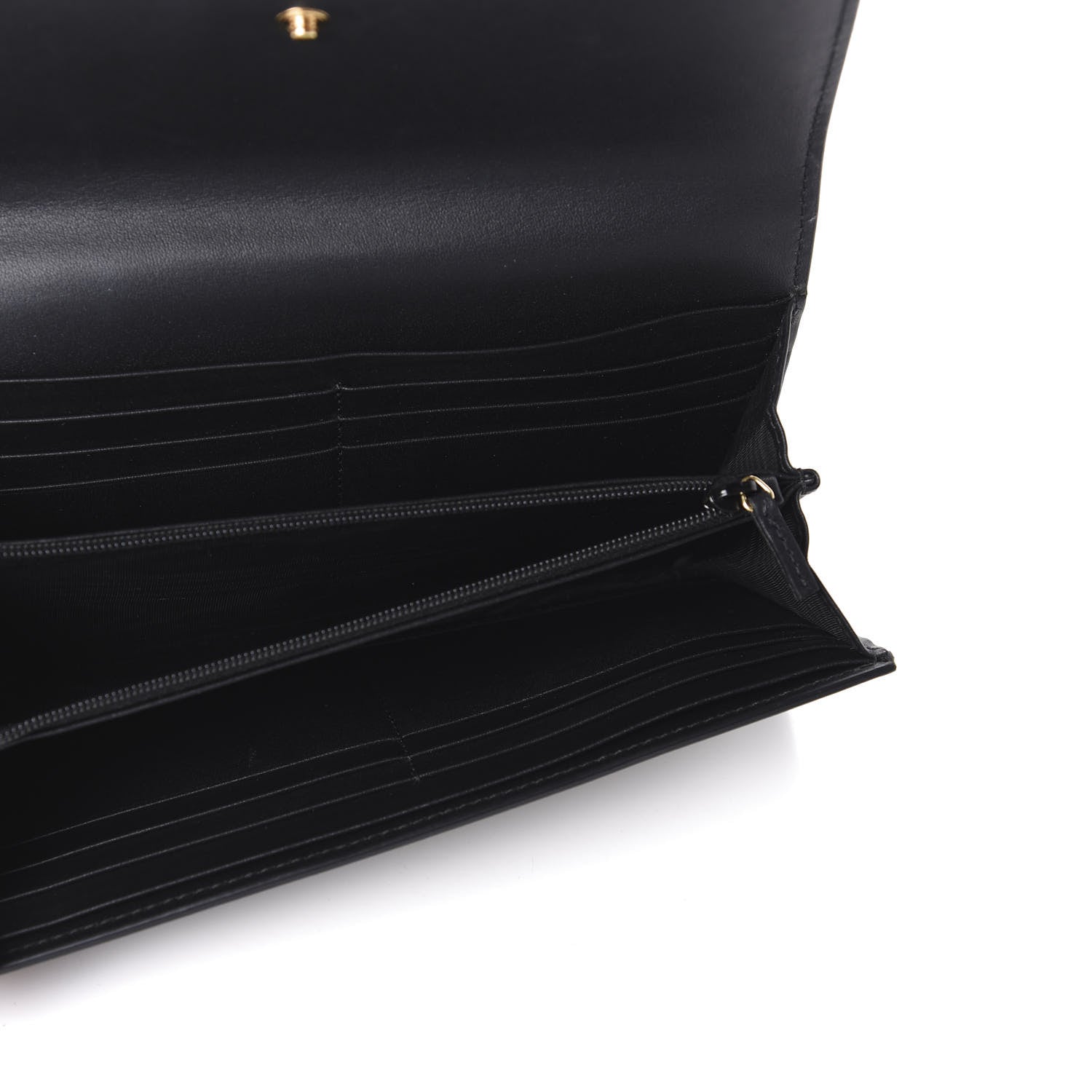 Gucci Calfskin GG Supreme Monogram Continental Wallet Black 6 of 9