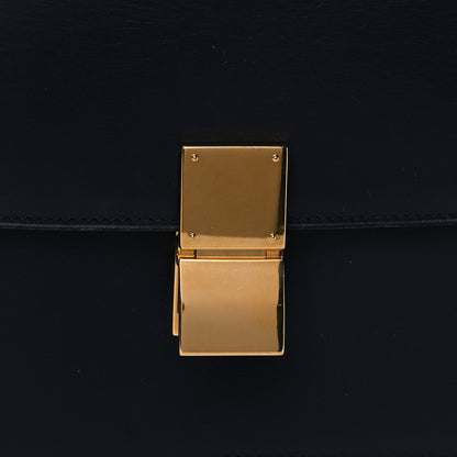 Celine Box Calfskin Medium Classic Box Flap Bag Navy Tan 8 of 12