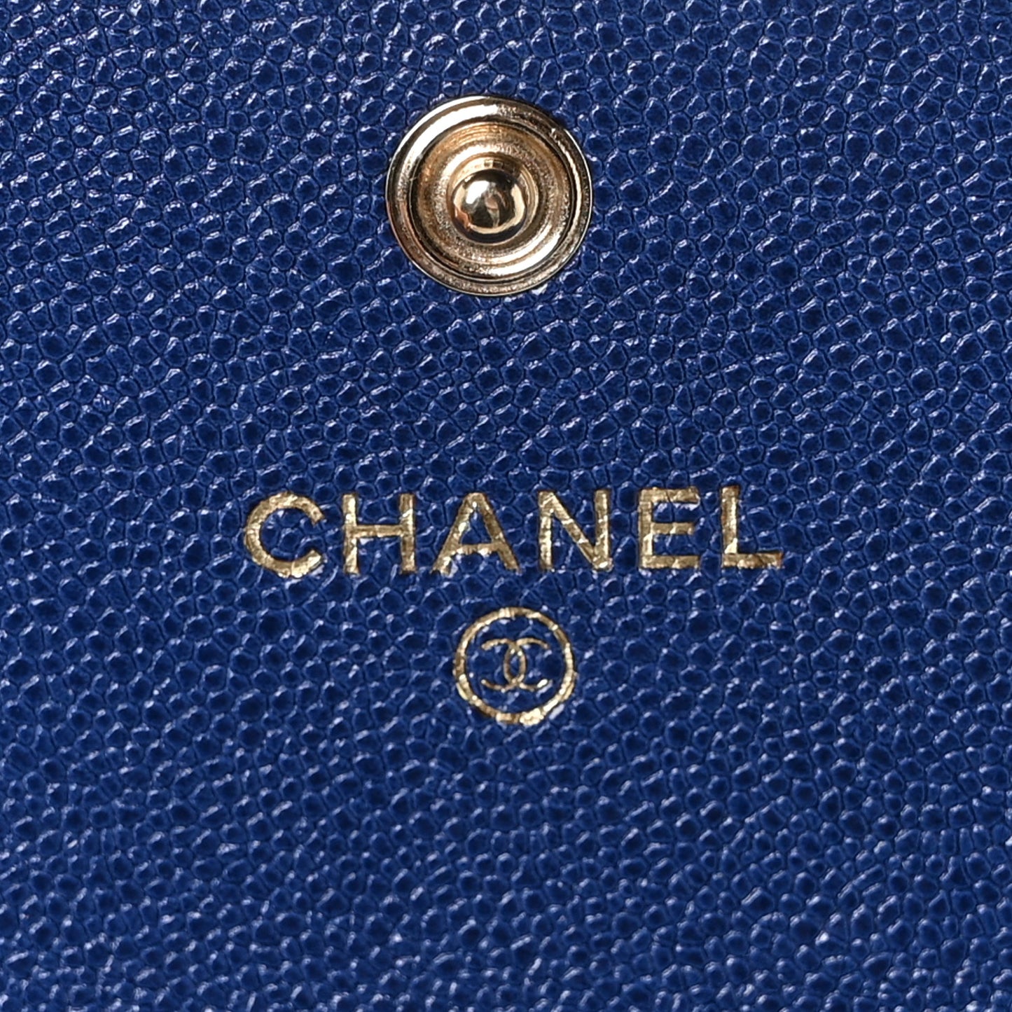 Caviar Quilted Large Boy Gusset Flap Wallet Blue