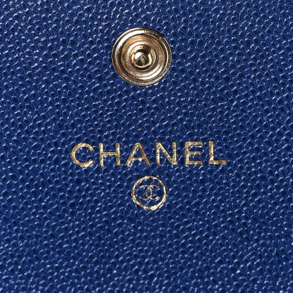 Chanel Caviar Quilted Large Boy Gusset Flap Wallet Blue 6 of 14