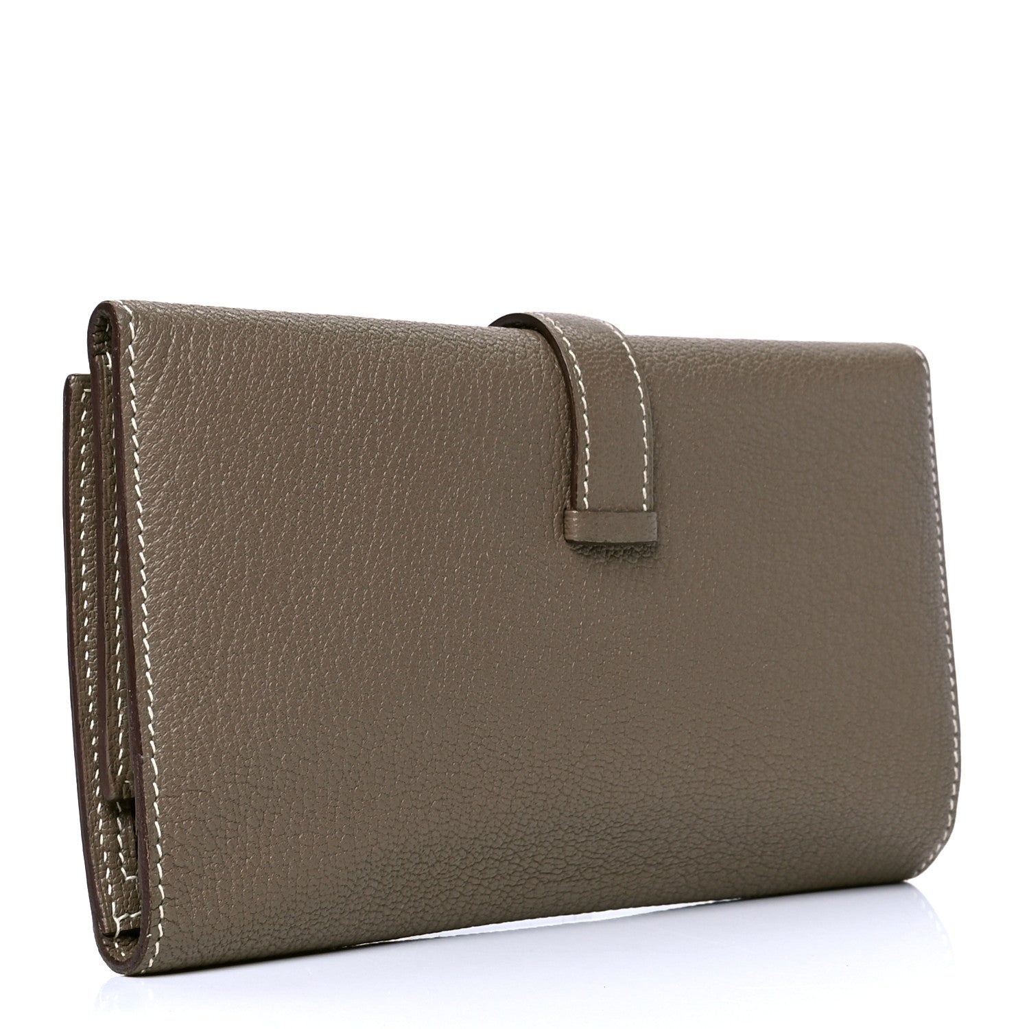 Hermes Chevre Mysore Tri-Fold Bearn Wallet Etoupe 2 of 5