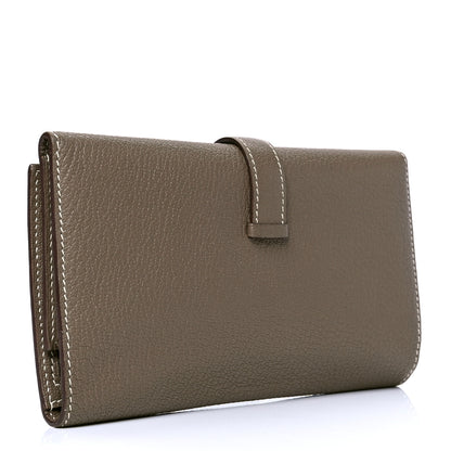 Hermes Chevre Mysore Tri-Fold Bearn Wallet Etoupe 2 of 5