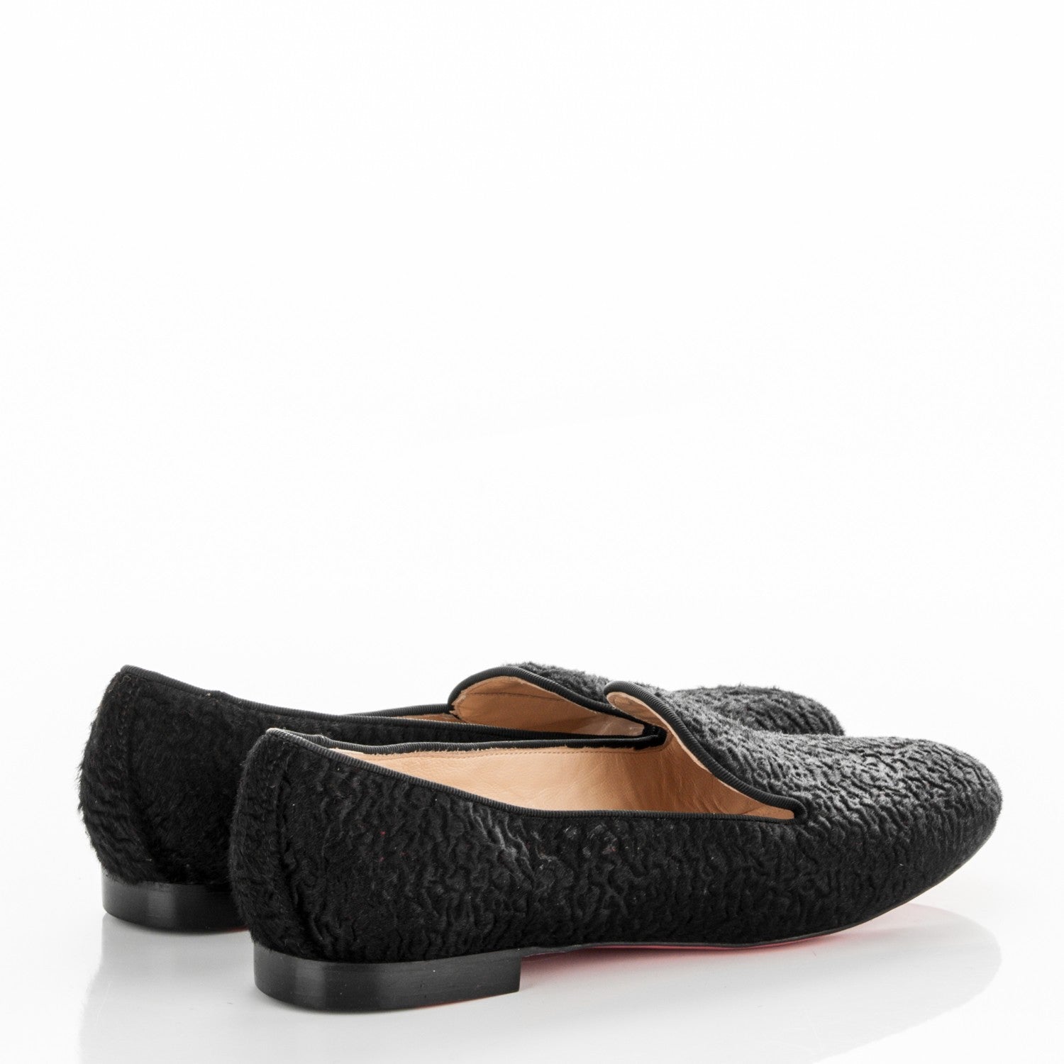 Christian Louboutin Curly Calf Hair Sakouette Flat Loafers 39 Black 4 of 7