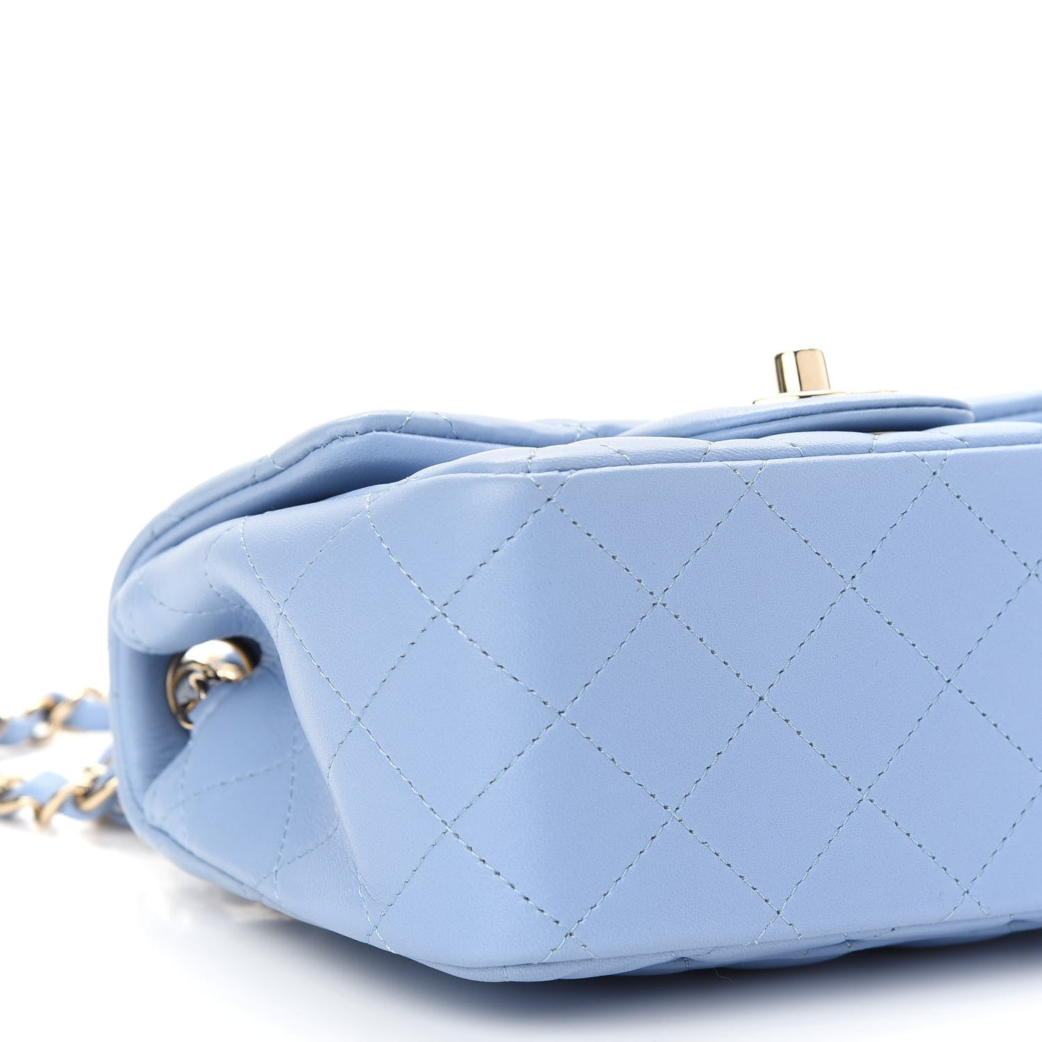 Chanel Lambskin Quilted Mini Square Flap Light Blue 7 of 8