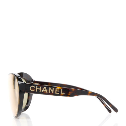 Chanel Shield Sunglasses 71281 Tortoise Gold 3 of 8