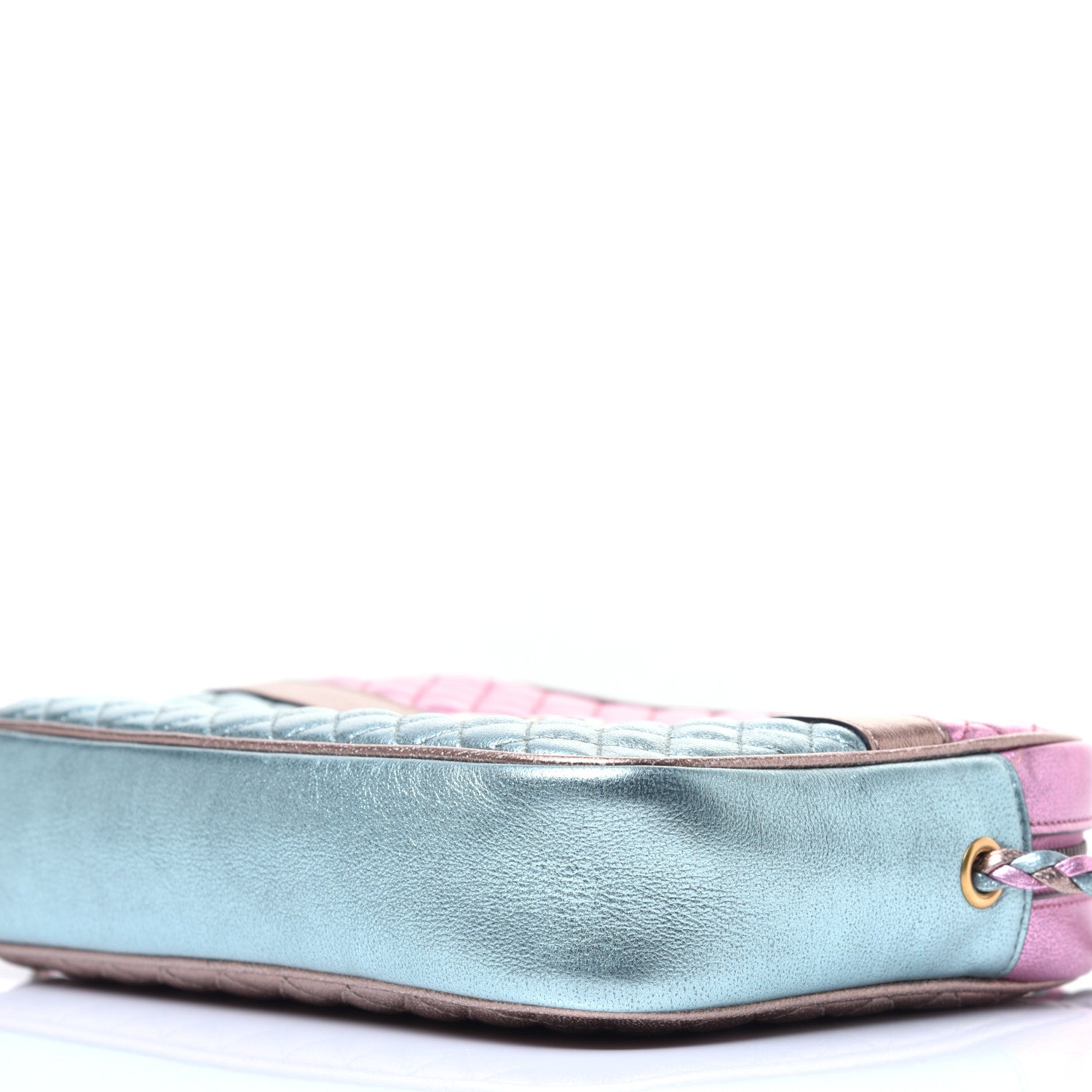 Gucci Laminated Nappa Trapuntata Small Zumi Shoulder Bag Rosa Lago Rame 9 of 9