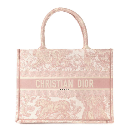 Christian Dior Canvas Toile De Jouy Embroidered Medium Book Tote Pink 1 of 10