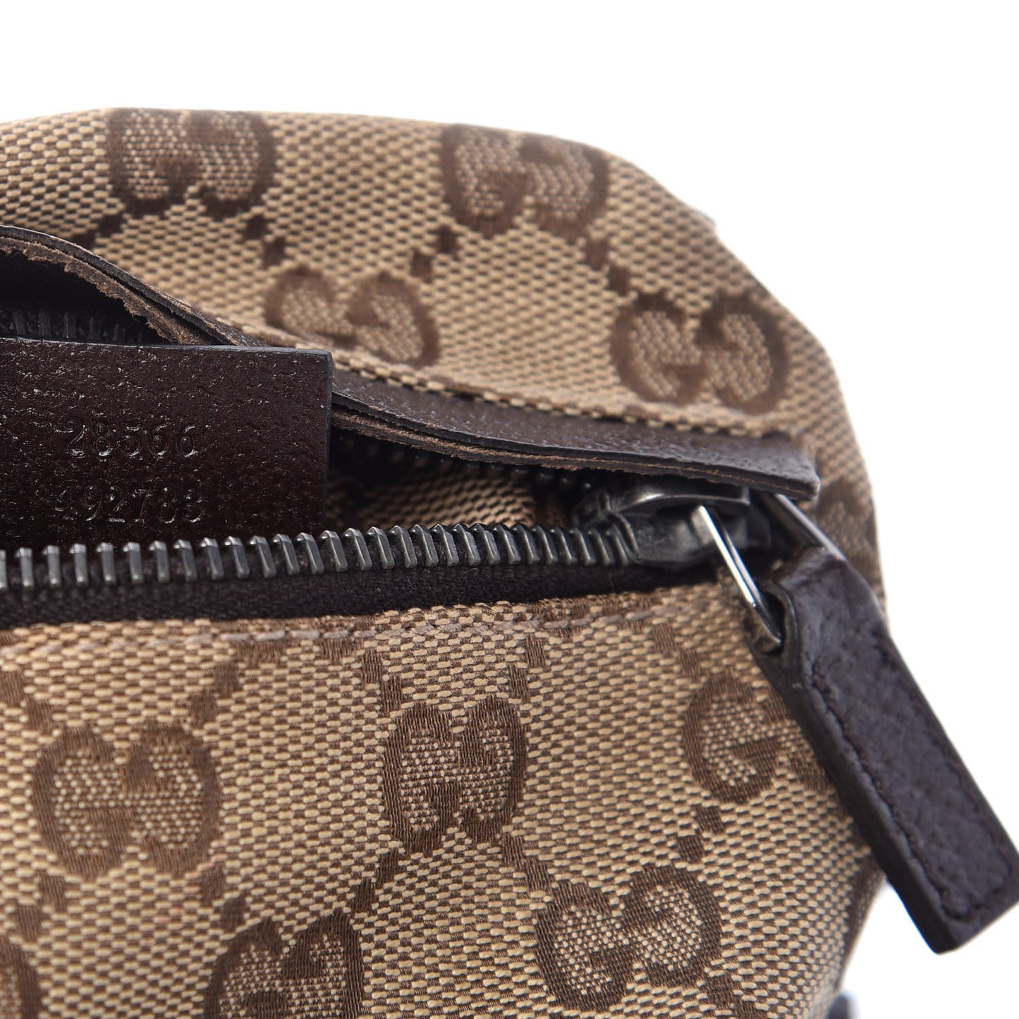 GG Monogram Double Pocket Belt Bag Dark Brown