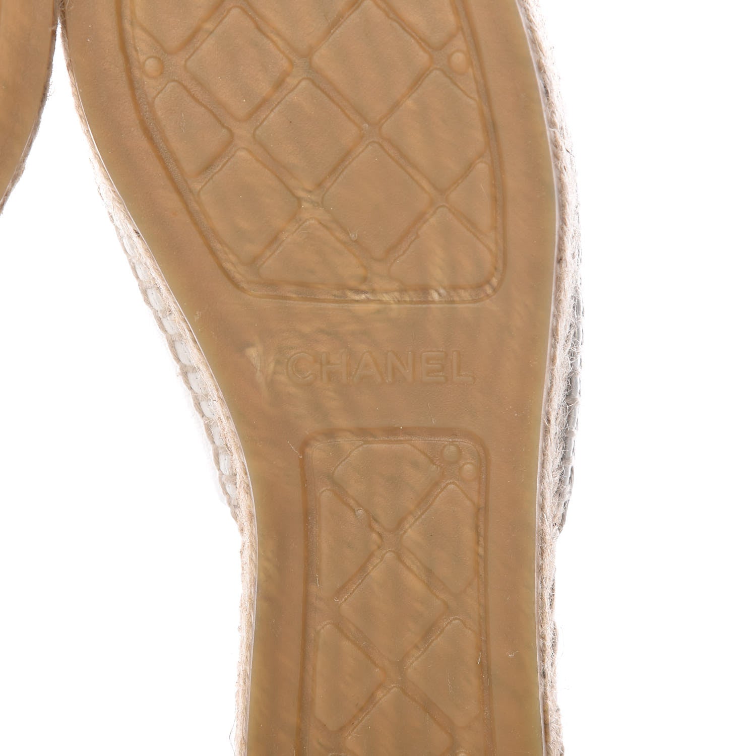 Chanel Iridescent Goatskin CC Espadrille Mules 41 Ivory Black 8 of 10