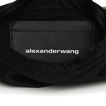 Alexander Wang Satin Crystal Rhinestone Ryan Mini Drawstring Bag Black 6 of 9