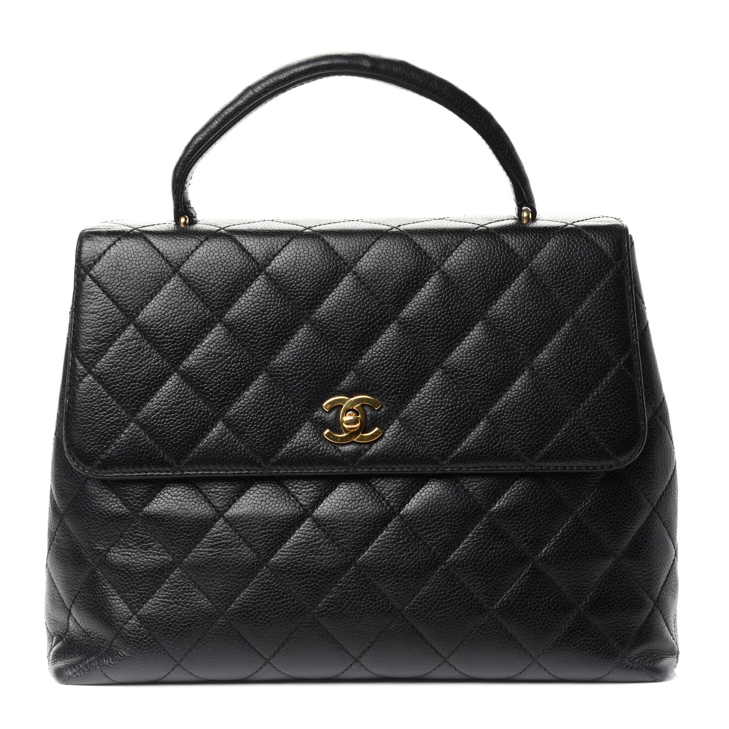 Chanel Caviar Quilted Jumbo Kelly Flap Black 1 of 9