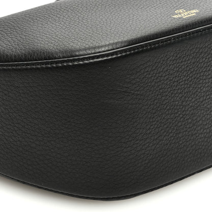 Valentino Garavani Grainy Calfskin Small Vlogo Moon Hobo Bag Black 8 of 9