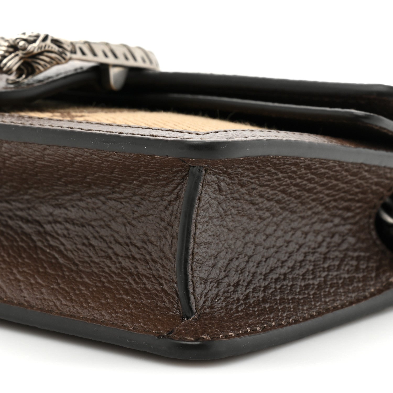 Gucci Monogram Jumbo GG Textured Dollar Calfskin Super Mini Dionysus Shoulder Bag Camel Ebony New Acero 8 of 10