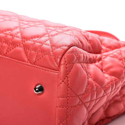 Christian Dior Lambskin Cannage Large Dior Soft Shopping Tote Coral 11 of 11