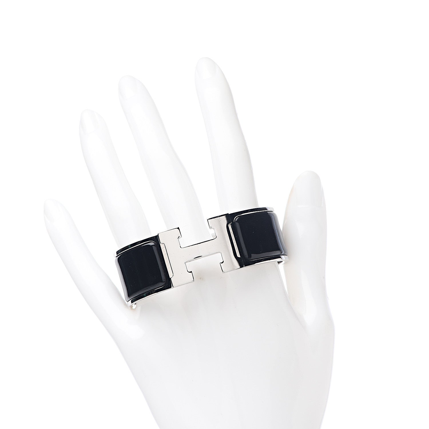 Hermes Enamel Wide Clic Clac H Bracelet PM Black 2 of 5
