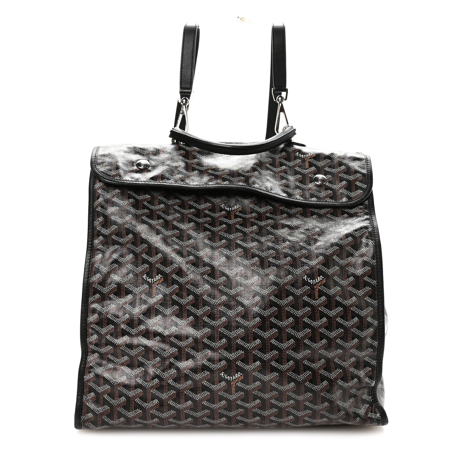 Goyardine Saint Leger Soft Briefcase Backpack Black