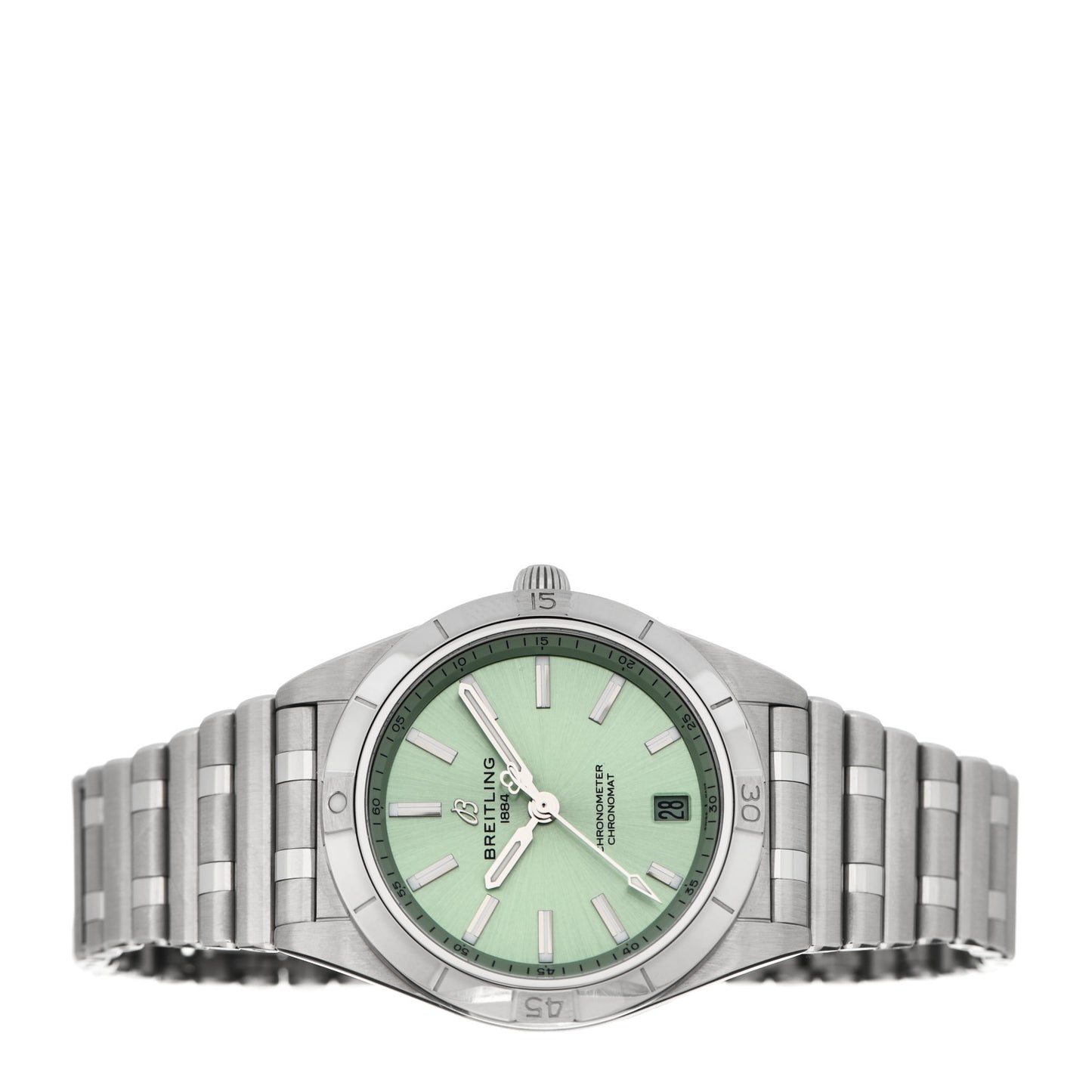 Stainless Steel 36mm Chronomat Automatic Watch Mint Green A10380