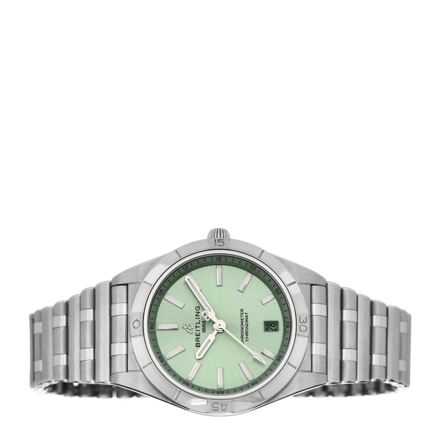 Breitling Stainless Steel 36mm Chronomat Automatic Watch Mint Green A10380 2 of 4