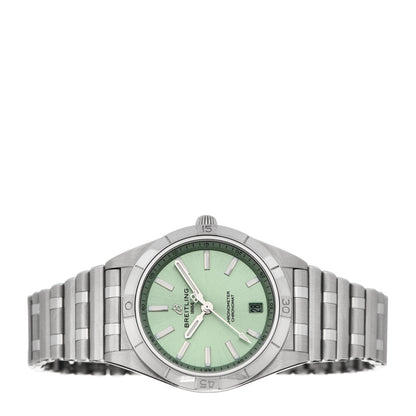Breitling Stainless Steel 36mm Chronomat Automatic Watch Mint Green A10380 2 of 4