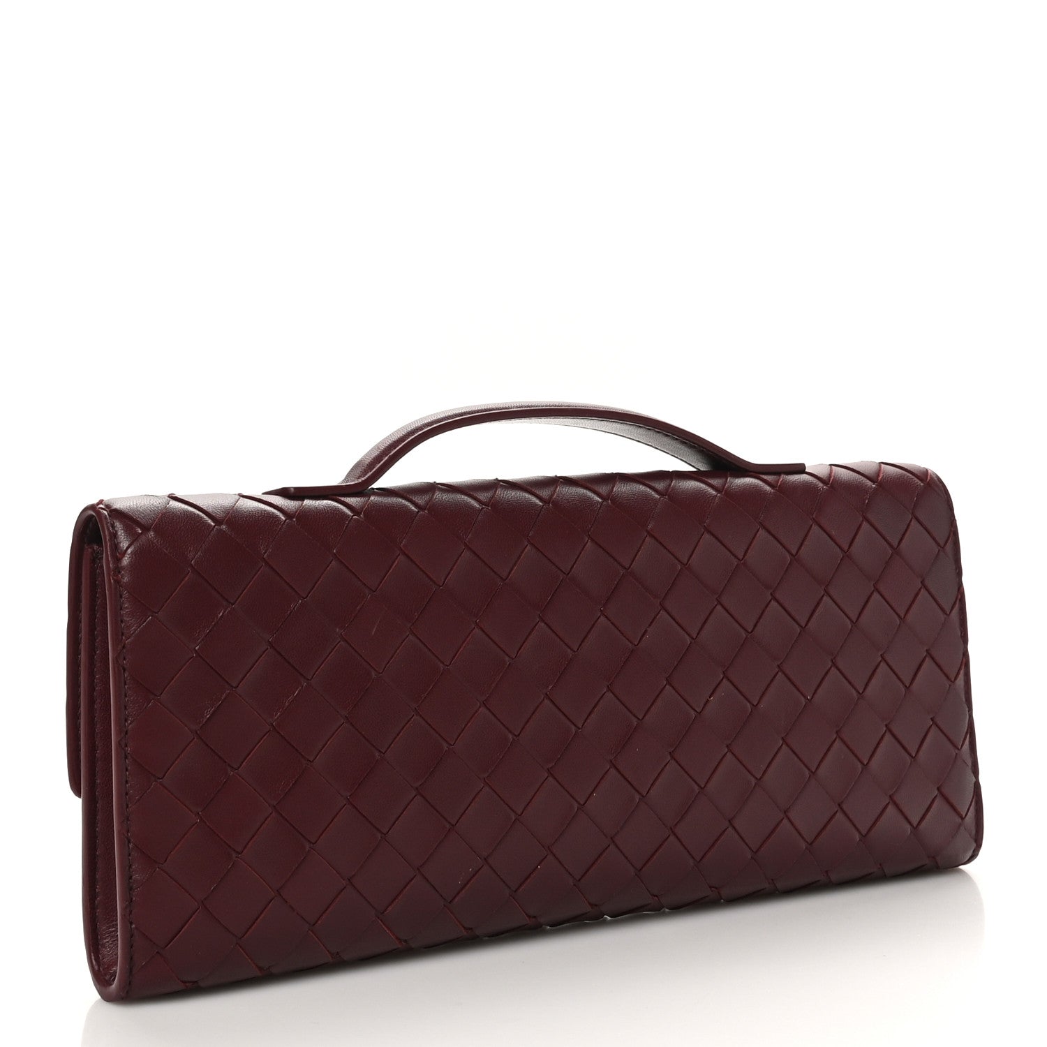 Bottega Veneta Nappa Intrecciato Long Andiamo Top Handle Clutch Barolo 3 of 7