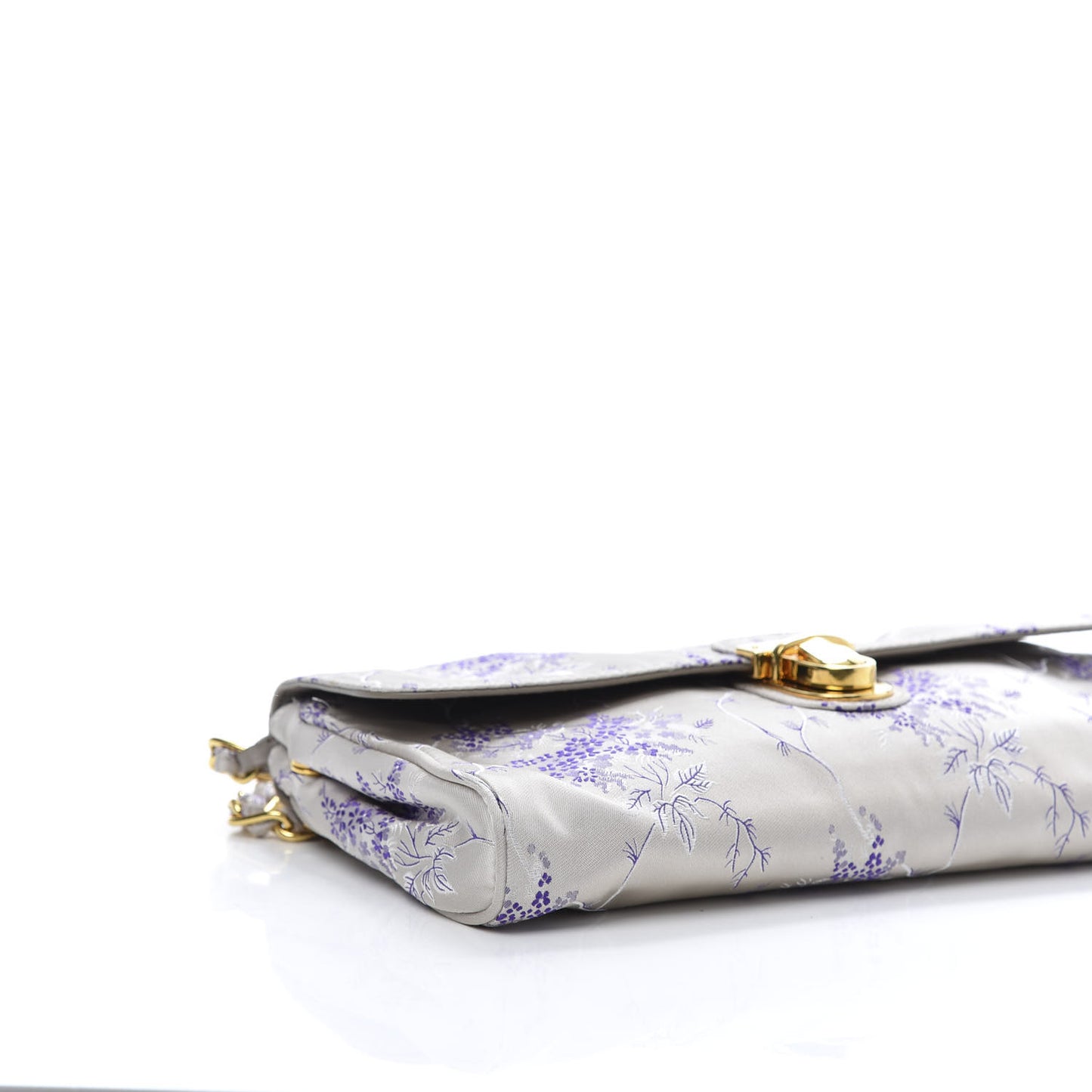 Tessuto Nylon Jacquard Floral Print Shoulder Bag Glicine