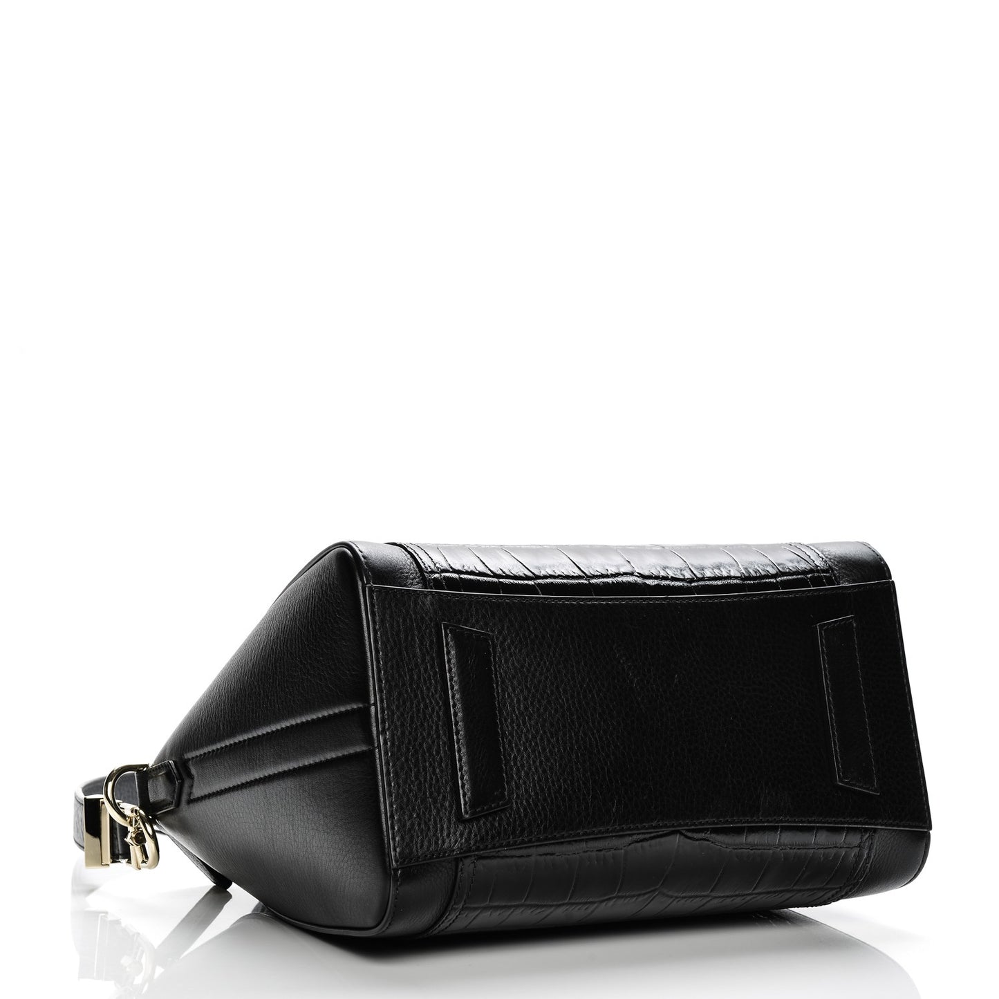 Calfskin Crocodile Embossed Small Antigona Black