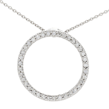 Roberto Coin 18K White Gold Diamond Medium Tiny Treasures Circle Pendant Necklace 4 of 8