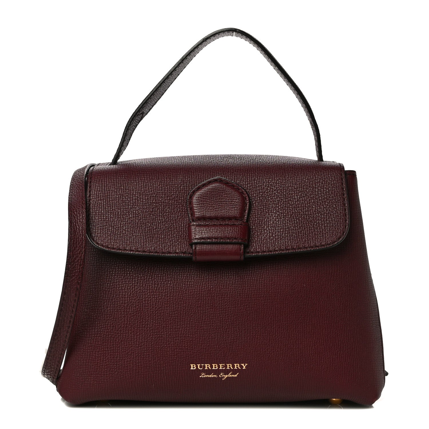 Burberry Derby Calfskin House Check Small Camberley Mahogany Red 1 of 10