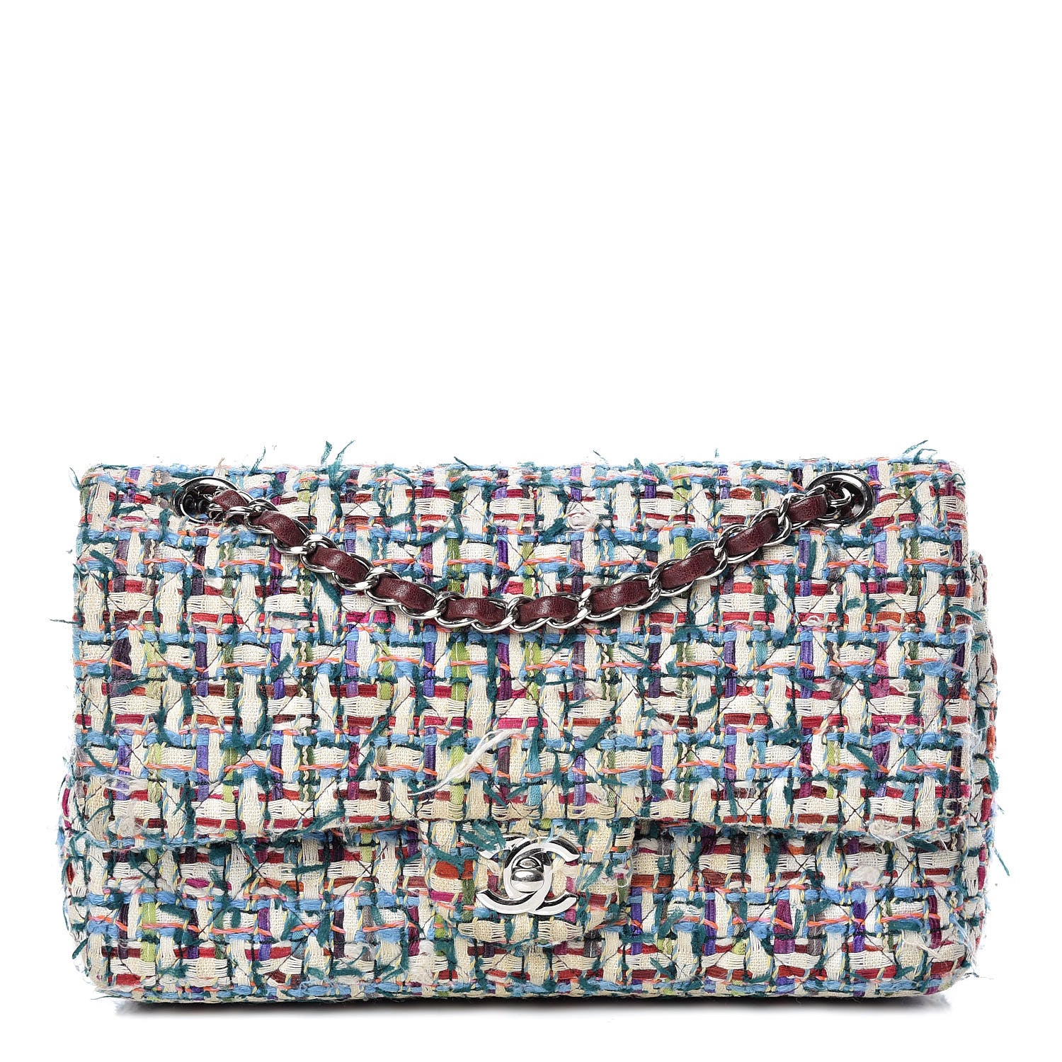 Chanel Tweed Quilted Medium Double Flap Multicolor 1 of 17