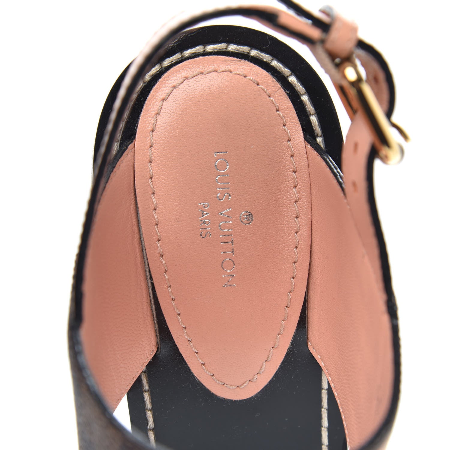 Louis Vuitton Calfskin Damier Ebene Passenger Heeled Sandals 39 6 of 9