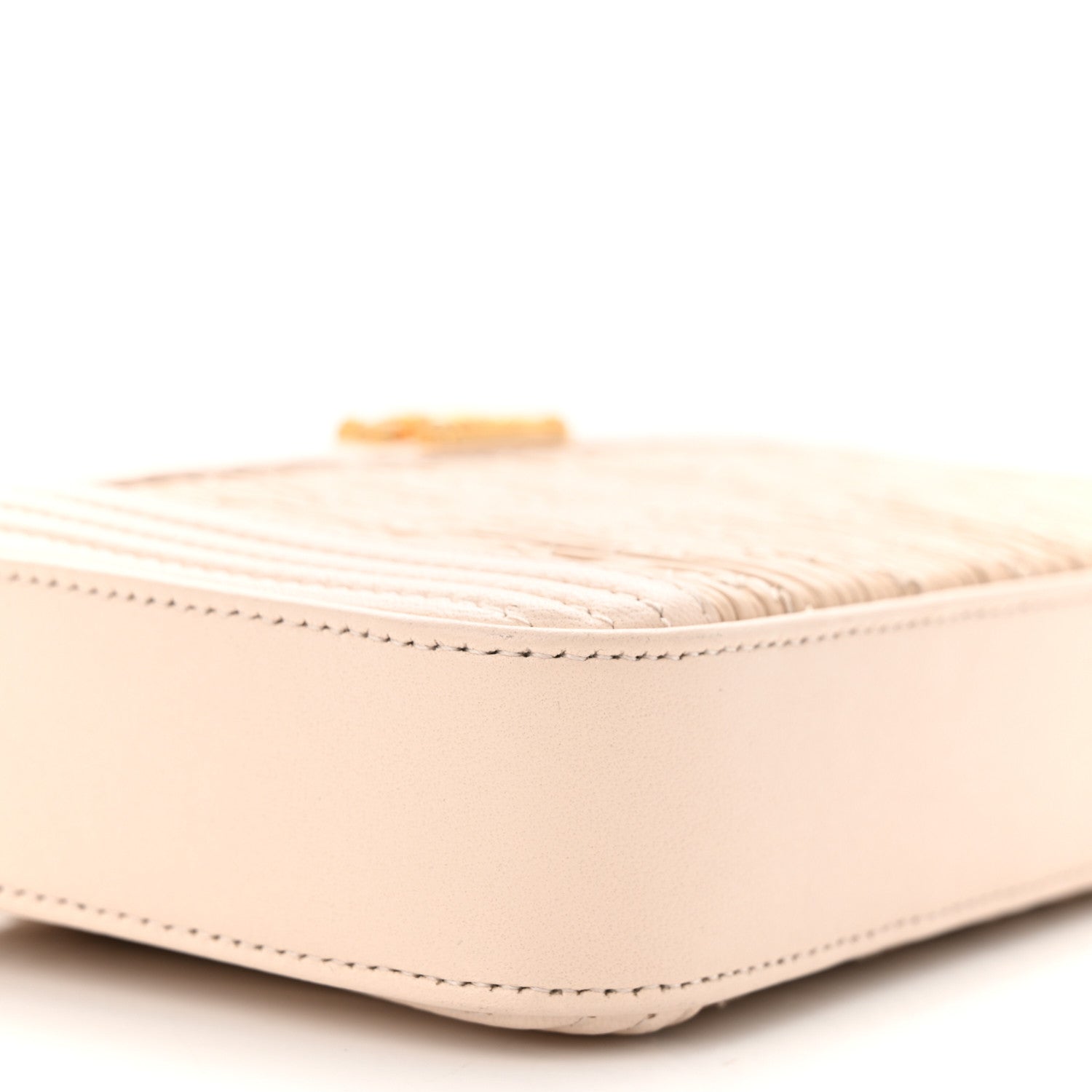 Chanel Crumpled Lambskin Chevron Quilted Pleated Small Boy Clutch With Chain Beige 12 of 13